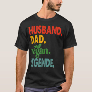 Camiseta Esposo Papá Vegan Legend Veganism Vegetarian Dad F
