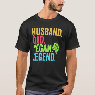 Camiseta Esposo Papá Vegano Leyenda Padre Verdura Vegetaria