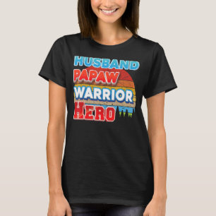 Camiseta Esposo Papaw Héroe Héroe Padre Día Retro Vintage