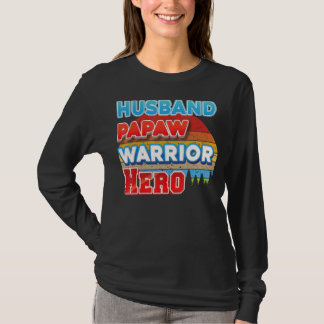Camiseta Esposo Papaw Héroe Héroe Padre Día Retro Vintage