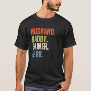 Camiseta Esposo Papi Gamer Hero