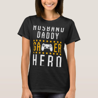 Camiseta Esposo Papi Gamer Hero Juegos de Juegos de Juegos 