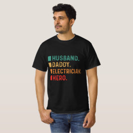Camiseta Esposo Papi Héroe Eléctrico