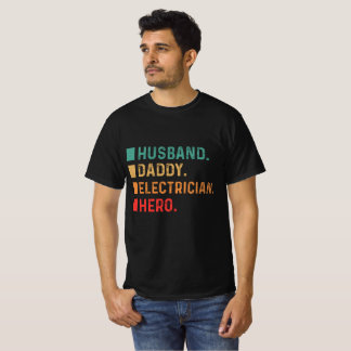 Camiseta Esposo Papi Héroe Eléctrico