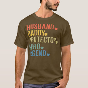 Camiseta Esposo Papi Protector Hero Legend Día del Padre