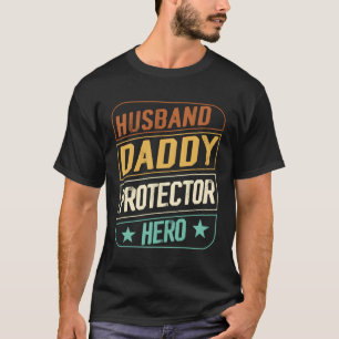 Camiseta Esposo Papi Protector Hero Padres Día Camo Amer