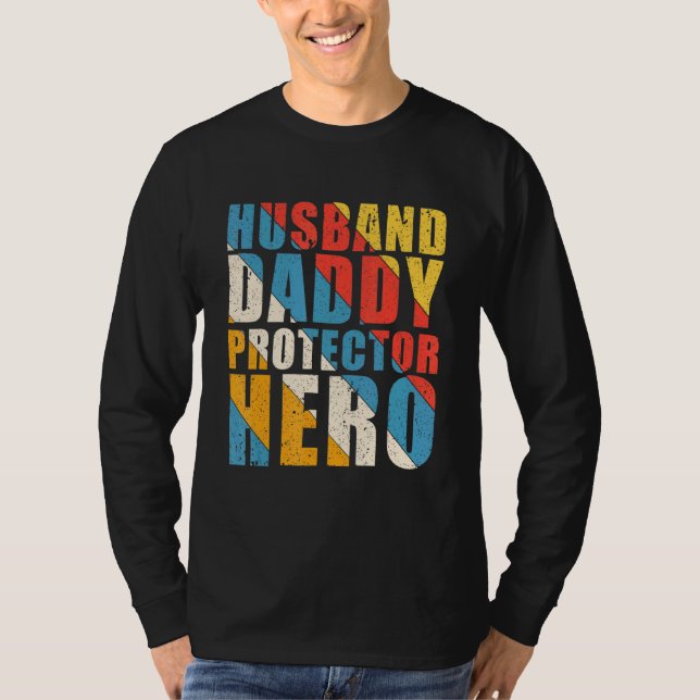 Camiseta Esposo Papi Protector Hero Padres Día de Regalo (Anverso)