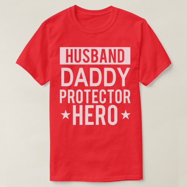 Camiseta Esposo Papi Protector Hero Padres Día Gracioso Gif (Diseño del anverso)