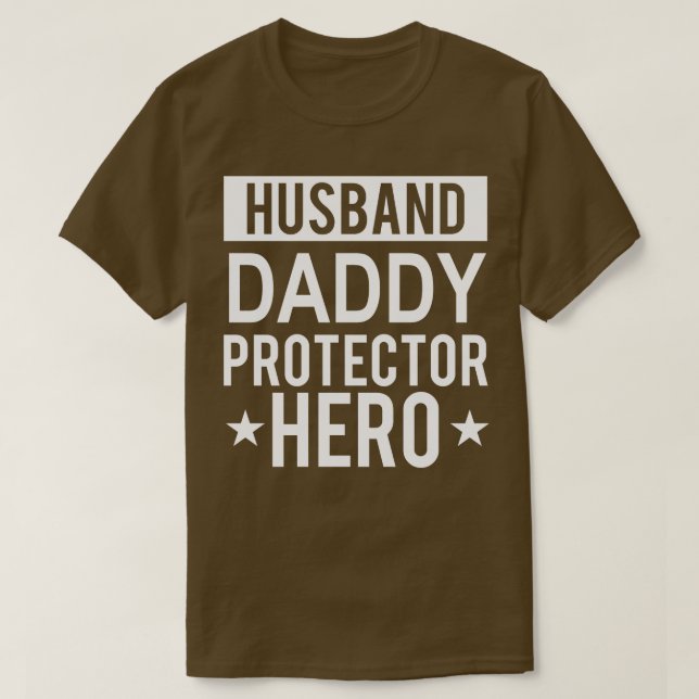 Camiseta Esposo Papi Protector Hero Padres Día Gracioso Gif (Diseño del anverso)