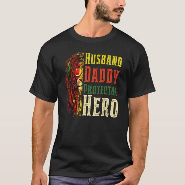 Camiseta Esposo Papi Protector Hero Padres Para Hombres (Anverso)