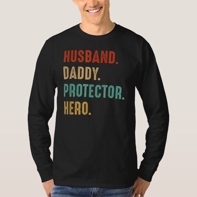 Camiseta Esposo Papi Protector Hero Papá Padre Da (Anverso)