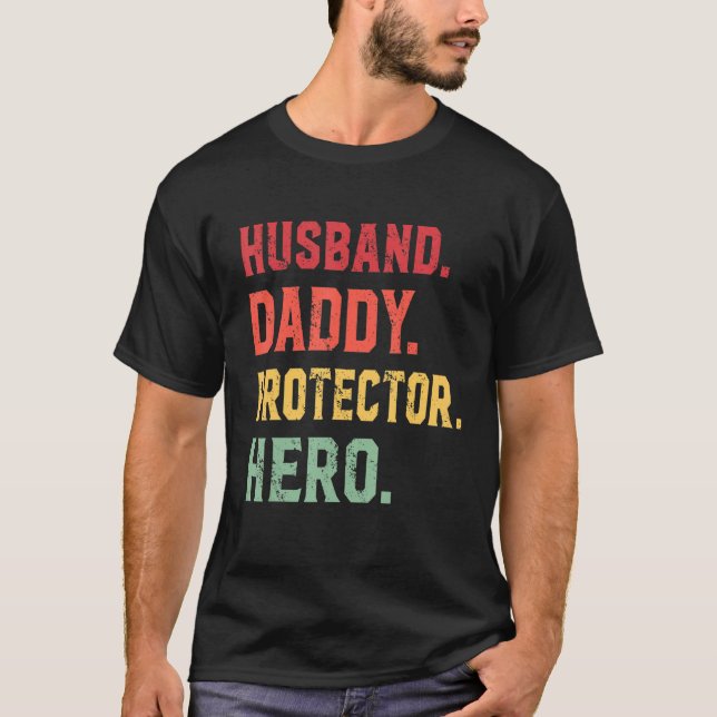 Camiseta Esposo Papi Protector Hero Para Papá 1 (Anverso)