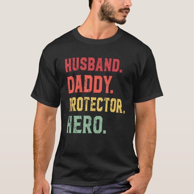 Camiseta Esposo Papi Protector Hero Para Papá 2 (Anverso)