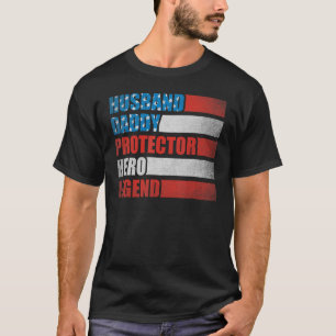 Camiseta Esposo Papi Protector Hero Patriótico América 4ª