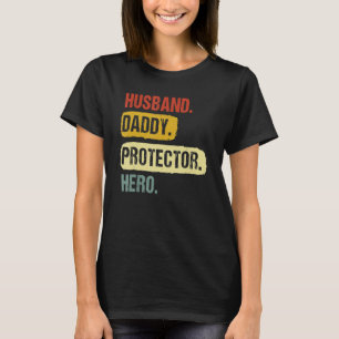 Camiseta Esposo Papi Protector Héroe Día del Padre Mujeres