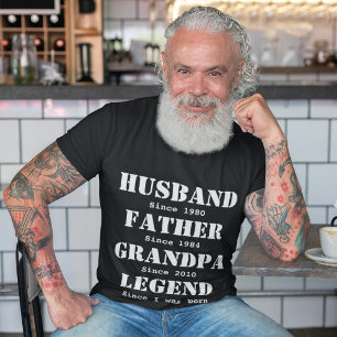 Camiseta Esposo personalizado Padre Abuelo Día del Padre de