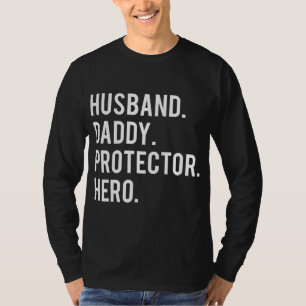 Camiseta Esposo protector de papá héroe padre fresco