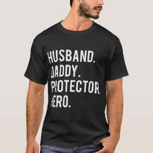 Camiseta Esposo protector de papá héroe padre fresco