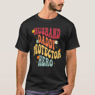 Camiseta Esposo protector de papá héroe padre vintage