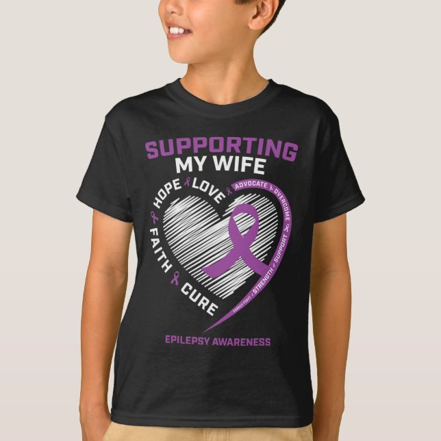 Camiseta Esposo Que Uso Púrpura Para Mi Esposa Epilepsia Aw (Anverso)