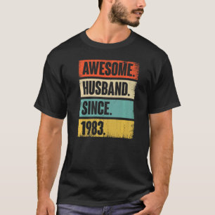 Camiseta Esposo retro asombroso desde 1983 39 Aniver Boda