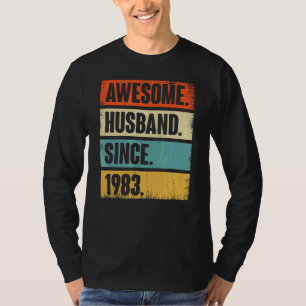 Camiseta Esposo retro asombroso desde 1983 39 Aniver Boda