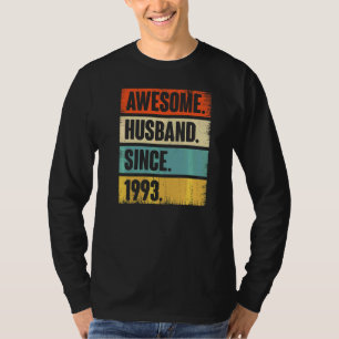 Camiseta Esposo retro asombroso desde 1993 29 Aniver Boda