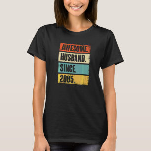 Camiseta Esposo retro asombroso desde 2005 17 Aniver Boda