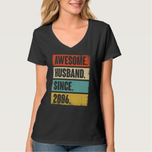 Camiseta Esposo retro asombroso desde 2006 16 Aniver Boda
