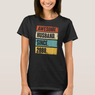 Camiseta Esposo retro asombroso desde 2008 14 Aniver Boda