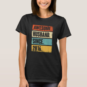 Camiseta Esposo retro asombroso desde 2016 6 Bodas