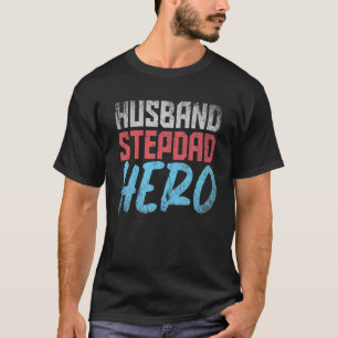 Camiseta Esposo Stepdad Hero Fathers Day Bonus Dad Proud S