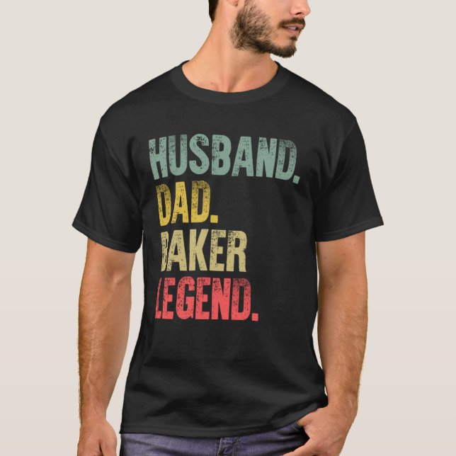 Camiseta Esposo vintage Dad Baker Legend Retro (Anverso)