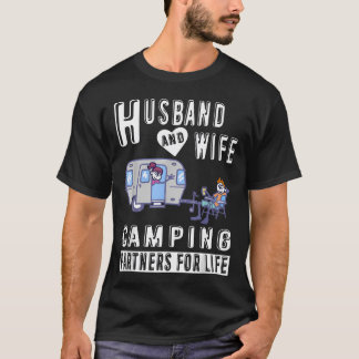 Camiseta Esposo y Esposa Adorables Compañeros de Camping pa