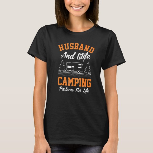 Camiseta Esposo Y Esposa Camping Asociados Para Camping De  (Anverso)