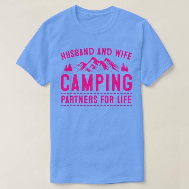 Camiseta Esposo Y Esposa Camping Partners For Life Gift Fu (Diseño del anverso)