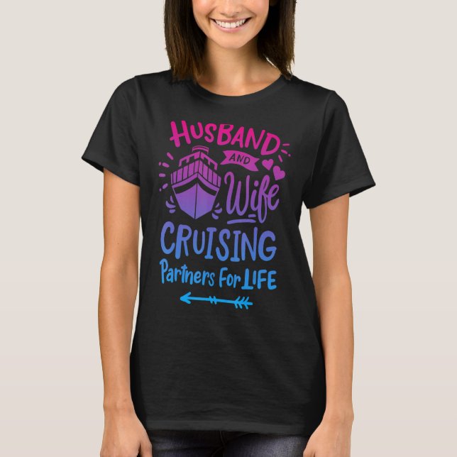 Camiseta Esposo y esposa compañero de crucero para parejas  (Anverso)