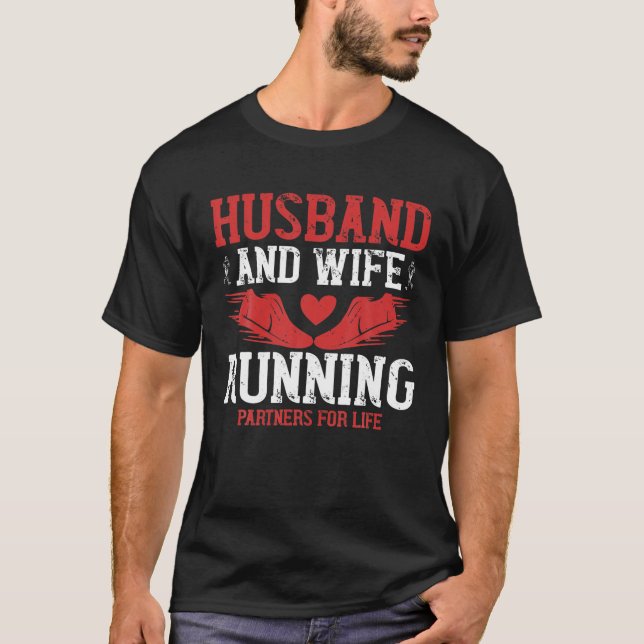Camiseta Esposo Y Esposa Corriendo Socios De Por Vida (Anverso)