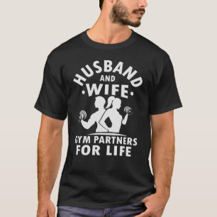 Camiseta Esposo y esposa Gym Partners para la Vida