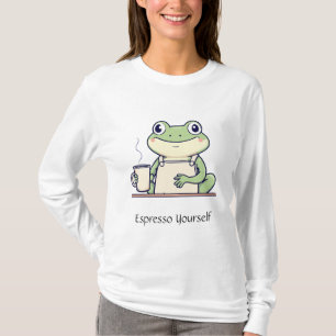 Camiseta Espresso cutáneo de sí mismo sana camisas femenina