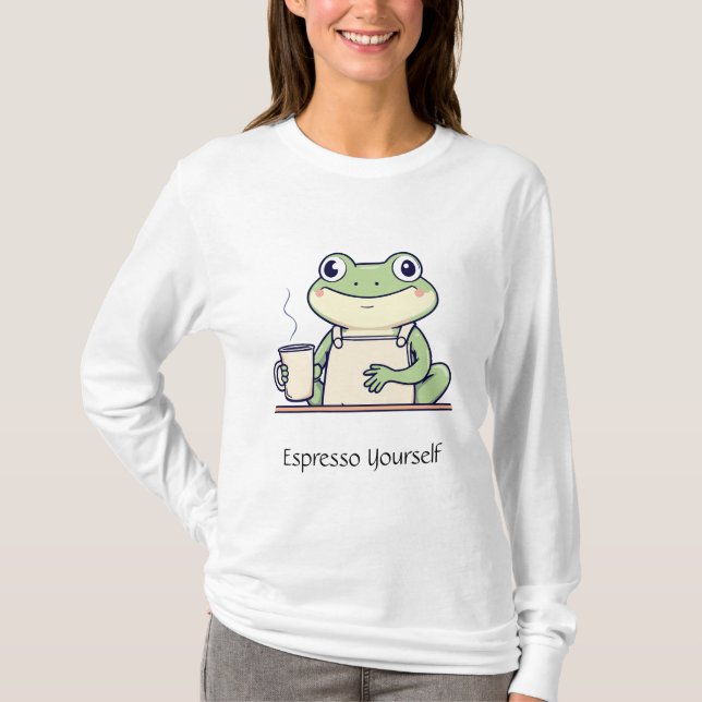 Camiseta Espresso cutáneo de sí mismo sana camisas femenina (Anverso)