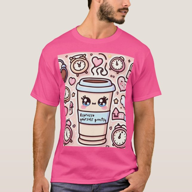Camiseta Espresso Yourself Gently – Arte Kawaii (Anverso)