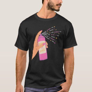 Camiseta Espuma de aerosol en la mano Corazón sé feliz sé b