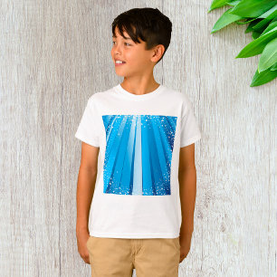 Camiseta Espuma de estrella azul con brillantes rayos de lu