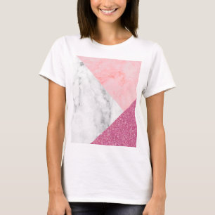 Camiseta Espuma de impresión de marmor rosa