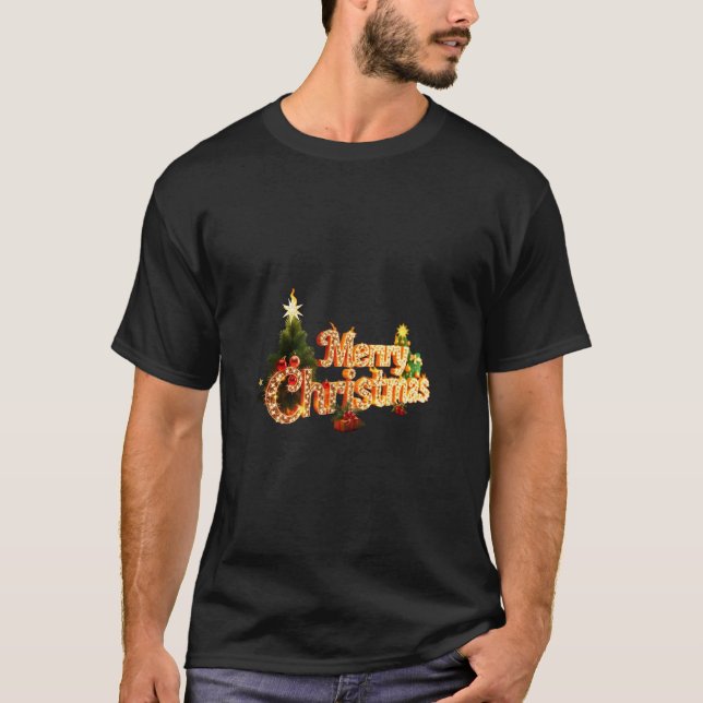 Camiseta Espuma de Navidades dorados - Árbol festivo (Anverso)