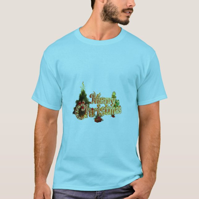 Camiseta Espuma de Navidades dorados - Árbol festivo (Anverso)