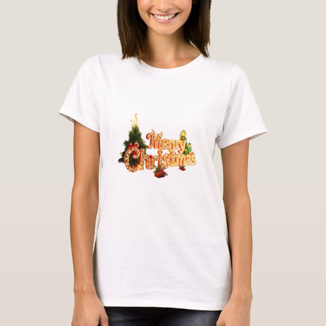 Camiseta Espuma de Navidades dorados - Árbol festivo (Anverso)