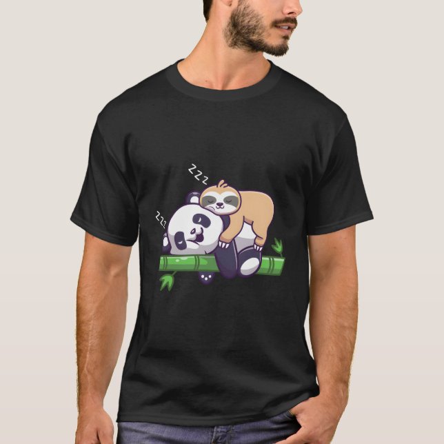 Camiseta Espuma Durmiente En Panda Duerme En Slots. (Anverso)