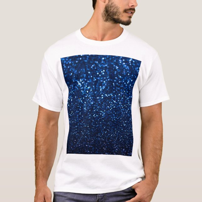 Camiseta Espuma festiva de textura Purpurina azul (Anverso)
